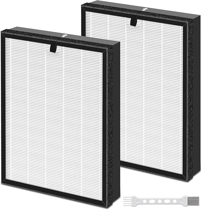 2 Pack 400 Replacement Filter Compatible with Puro 400 Air Filter, 3-in-1 Grade True HP-14 Air Filter with Activated Carbon Filter, Filters up to 99.97% of common household pollutants
