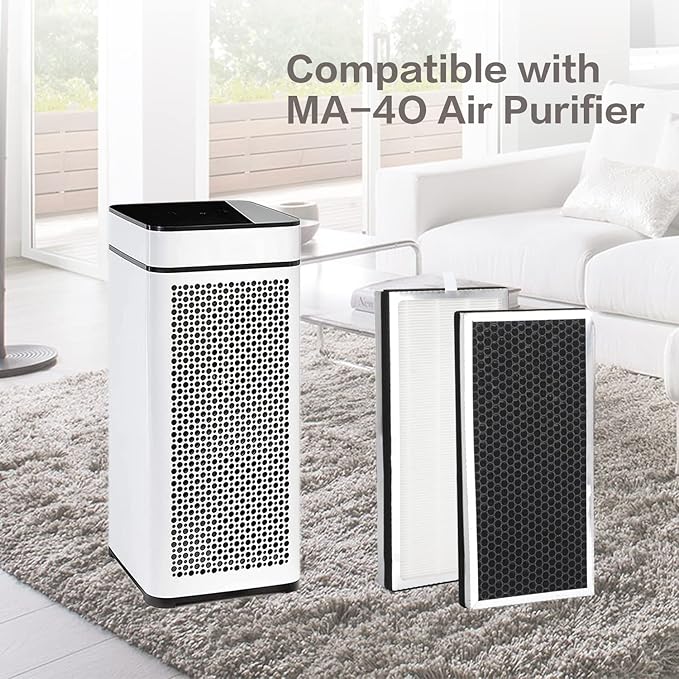 2 Pack 40 Replacement Filter H13 HEPA 40 Filter - Compatible with Modify 40 Series, 3-in-1 Filters Contains High-Efficiency Activated Carbon