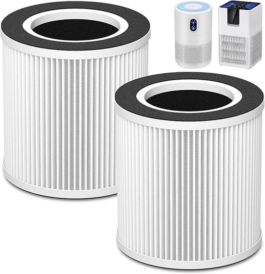 B-D02L/M05 Replacement Filter, Compatible with MOOKA B-D02L & M05, for VEWIOR B-D02U, for KOIOS B-D02L, for Tailulu D10 Air Purifi-er, H13 HEPA Filter for MOOKA B-D02L Replacement Filter, 2 Pack