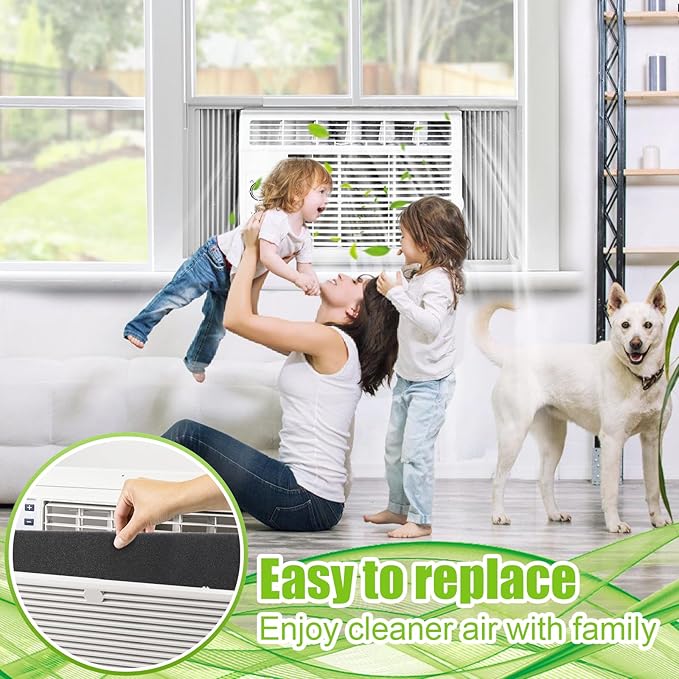 15.7" x 27.6" Extra Large Cuttable Air Conditioner Filters - Cut to Fit Carbon Pad Air Purifier Filters, Washable Reusable Foam Pad Pre Filter Roll for Air Filters AC Window Unit Charcoal Sheet