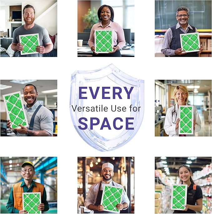 Maycold MERV 13 12x24x1 Air Filter (6-Pack), High-Efficiency Pleated AC & Furnace Filters, Actual Size: 11.70" x 23.70" x 0.75", Individually Wrapped in Plastic