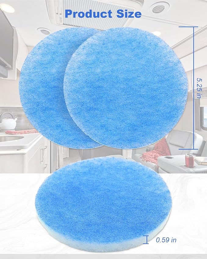 RV AC Air Conditioner Filter 5.25 inch Replacement Round, Upgrade to MERV-8 Air Duct Vent Filter Cleaner Air, 10 Pack