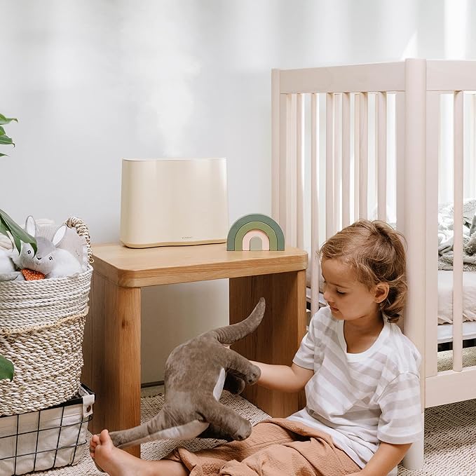 Vitruvi Cloud Humidifier for Bedroom | Large Humidifier Up to 600 sq ft | Cool Mist Humidifiers for Bedroom Quiet | Ultrasonic Humidifiers | 24 Hr Run Time - Oat