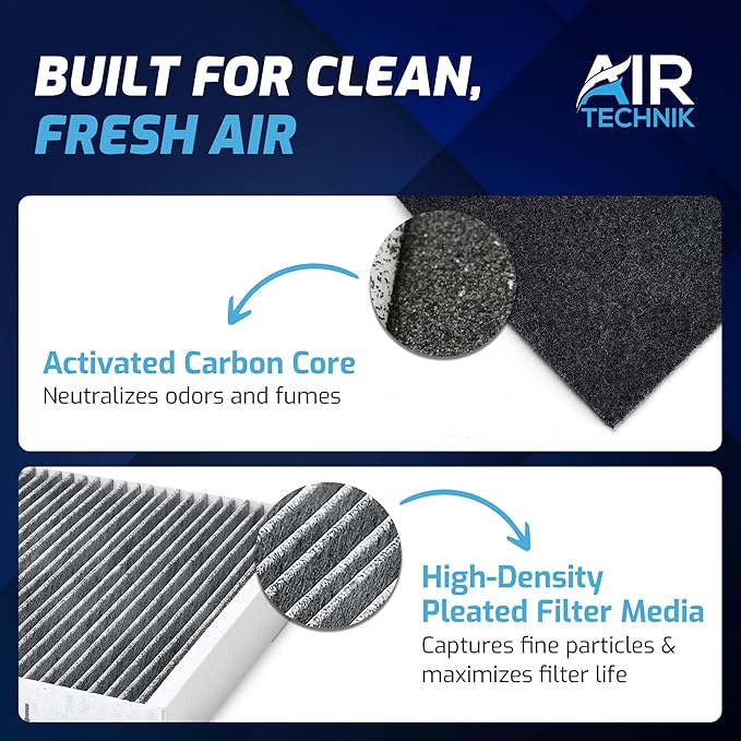 AirTechnik CF12436 Cabin Air Filter w/Activated Carbon | Fits 2016-2026 Select Subaru Ascent, Crosstrek, Impreza, Legacy, Outback, XV, Toyota, C-HR, Corolla, Prius, RAV4, Venza - 72880-FL00A