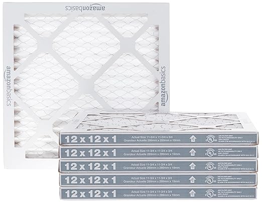 Amazon Basics 12x12x1 Air Filter 6 Pack, MERV 11 AC Furnace Filters (Actual Size: 11.75" x 11.75" x 0.75")