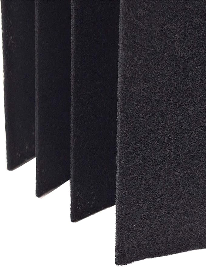 CFS – Pack of 4, Activated Carbon Pad Compatible with AQS 15 Models – Fresh & Filtered Air for Indoor, and Home – Carbon Air Filter Sheet – Black