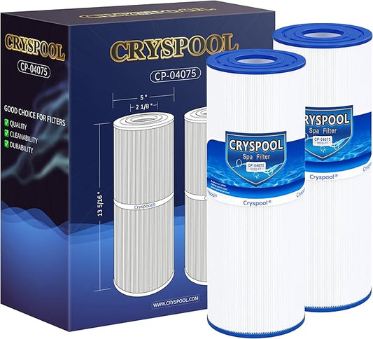 Cryspool® 04075 Filter Compatible with C-4950, PRB50-IN, FC-2390, Guardian 413-212-02, J200 Series Filter, 03FIL1600, 373045, Cal Spa Hot Tub Filter, 50 Sq. Ft Spa Filter Cartridge, 2 Pack