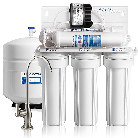 APEC Water Systems Ultimate RO-PERM Boosted Performance with Permeate Pump Ultra Safe Reverse Osmosis Drinking Water Filter System, for Low Pressure Homes