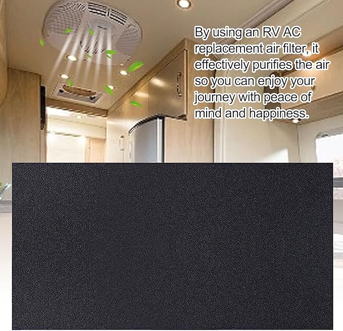 HIFROM Cut To Fit Rv Ac Filter Replacement,Rv Air Conditioner Filter,Rv Ac Air Filter 39.4 × 15.7 × 0.5 Inch,Foam Air Filter Black