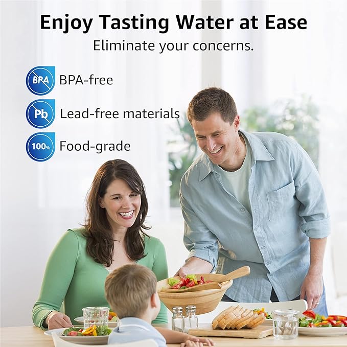 Overbest NSF Certified Pitcher Water Filter, Replacement for Brita® Pitchers and Dispensers, Brita® Classic 35557, OB03, Mavea® 107007, and More, Includes 3 Filters