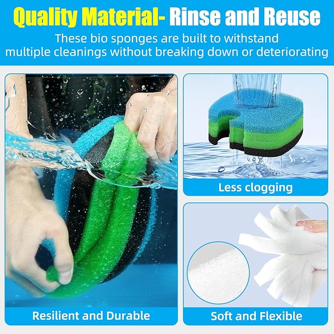 AQUANEAT Replacement Canister Filter Pads Compatible with SUNSUN HW-304B/404B/704B/3000 CF500 Aquarium Filter Media Generic Floss