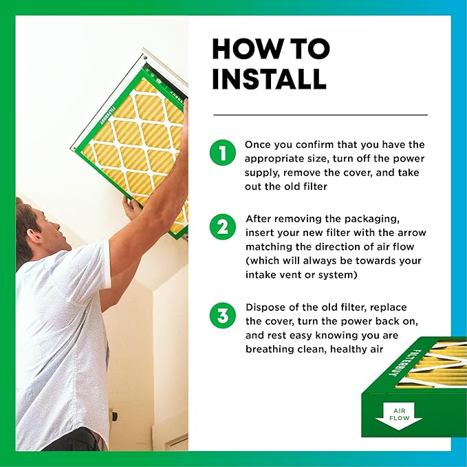 Filterbuy 16x25x2 Air Filter MERV 11 (MPR 1200) Allergen Defense Replacement (3-Pack), Electrostatic Pleated HVAC AC Furnace Filters, Made in USA (Actual Size: 15.50 x 24.50 x 1.75)