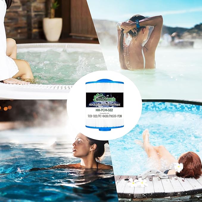 Spa Filter Cartridge Replaces for Unicel 7CH-322, PAS35-F2M, Filbur FC-0420, SD-00036, 70321 Top Load-Coleman Spas, 32 sq.ft Artesian Spas, 2 Pack