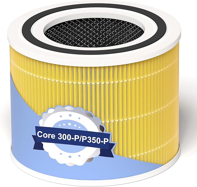 Core 300-P P350 Pet Filter for LEVOIT Core300-P Air Purifier, 3-in-1 H13 True HEPA Filter Replacement, Also for Core 300, Core 300S & Core 300-RAC, 1 Pack, Yellow