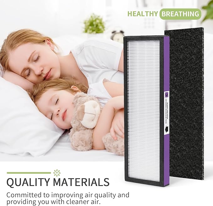 FLT5250PT Replacement Filter Compatible with Germ-Guardian Filter C Pet True Hepa Filter Air Pu-rifier AC5250PT AC5000E, 4 HEPA and 6 Pre-Filter