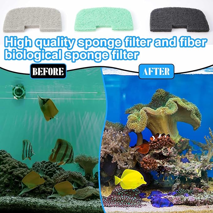 52 Pcs Replacement Filter Media Kit Compatible with Fluval 106/107 Aquarium Filters Include Biological Foams Ammonia Remover Phosphate Pads Nitrite Remover, Towel and Grease