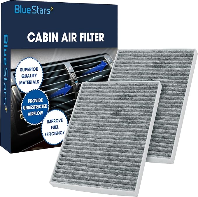BlueStars CF11663 Premium Activated Cabin Carbon Air Filter - Fits Buick Enclave 08-17, Chevy Traverse 09-17, GMC Acadia 07-16, Saturn Outlook 07-10 - Replaces ACF011 XC26205C 20958479-2 PACKS
