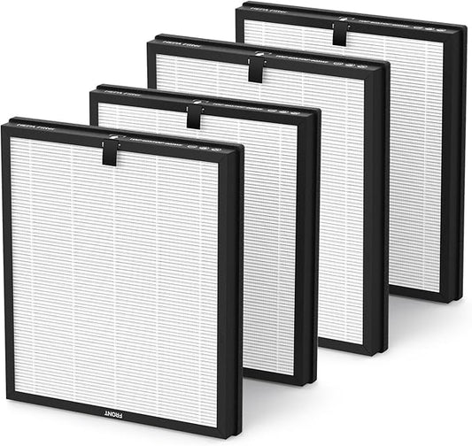 HAP603 Air Filter Replacement Compatible with ECOSELF HAP603 Air Purifier, White, 4 Pack