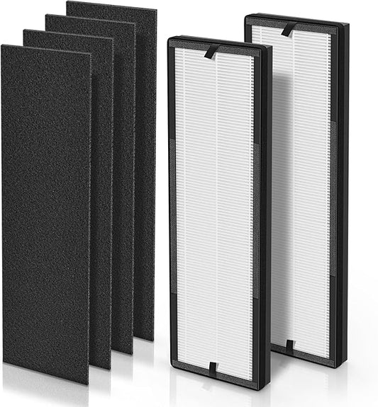 NEA120 Filter Compatible with Eureka Air Puri-Fier NEA120 and Toshiba Air Puri-Fier CAF-W36USW, 2 H13 Grade True HEPA (NEA-F1) Filter and 4 Activate Carbon (NEA-C1) Filters