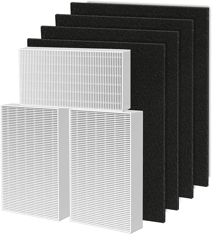HPA300 HEPA Filter Replacement for Honeywell HPA300 Series Air Purifiers HPA300, HPA300VP, HPA304, HPA3300, Replace HRF-R3 (3 Ture HEPA R Replacement Filter + 4 Activated Carbon Pre-Filter)