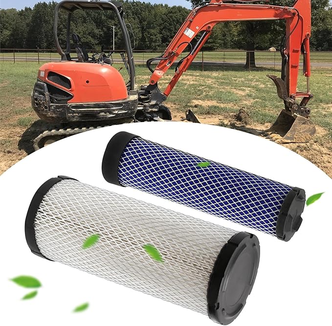 R1401-42270 R2401-42280 Air Filter, Skid Steer Air Filters, Replacement for Kubota KX121-3 KX121-3S KX161-3 KX161-3S L48 M4700 M4800 M4900 M5400 M5700 MX4700 MX5000 MX5100 MX5200 R420 R520