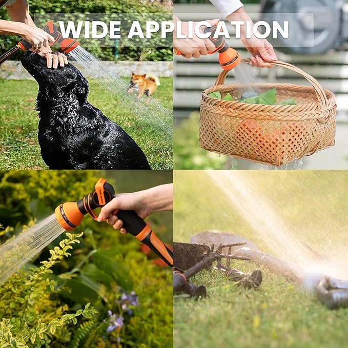 Giraffe Tools Garden Hose 25ft x 3/4", Heavy Duty Water Hose, Flexible, Hybrid Lightweight Hose with Swivel Handle, Male to Female Fittings, Burst 600 PSI