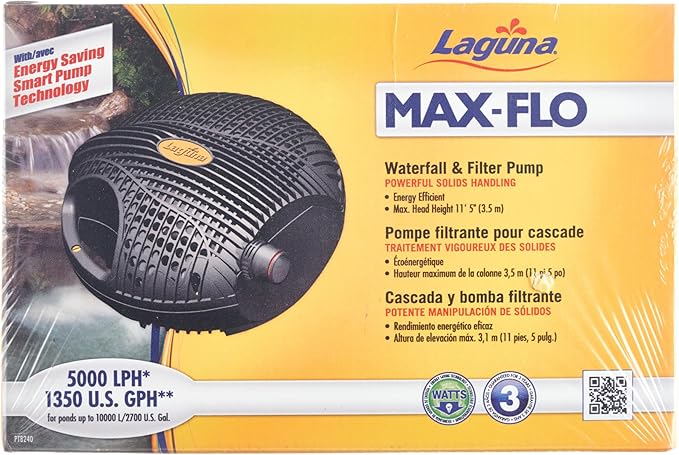 Laguna Max-Flo 1350 Electronic Waterfall and Filter Pump for Ponds Up to 2700-Gallon