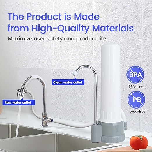 Amwater Countertop Water Filter, Amwater 5-Stage Countertop Water Filter Washable Filter Element, 8000 Gallons