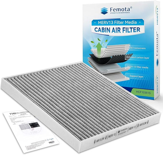 Tested MERV 13 Cabin Air Filter with Activated Carbon, CF10361 for Chevrolet Cobalt(2005-2010), HHR(2006-2011), Pontiac G5(2007-2009), Pursuit(2005-2006), Saturn Ion(2003-2007).
