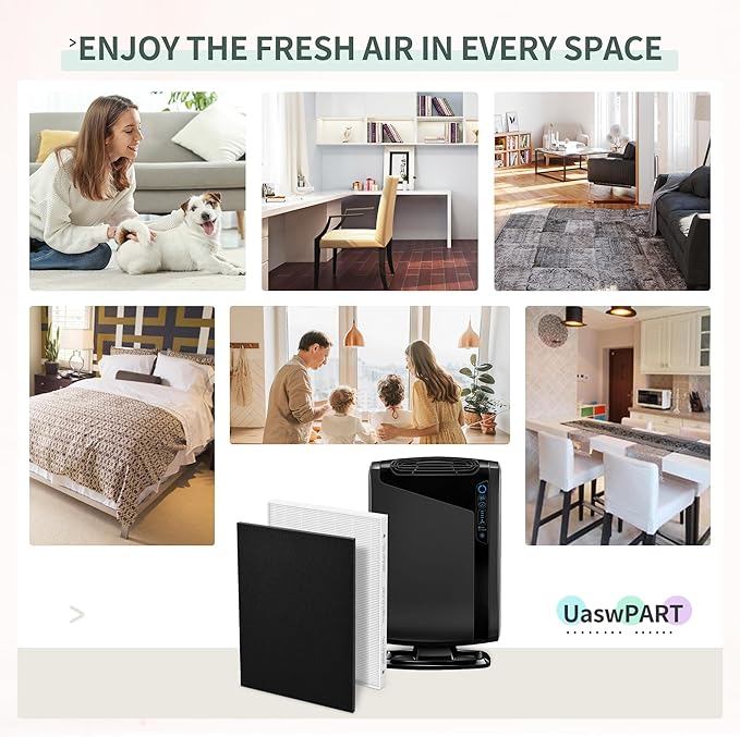 Aera Max 300 HEPA Filter Replacement Compatible with Fellowes Aeramax 290/300/DX95 Purifiers HEPA Air Filter 9287201, Also Fit AP-300PH HF-300, 2 HEPA & 6 Carbon Pre-Filter