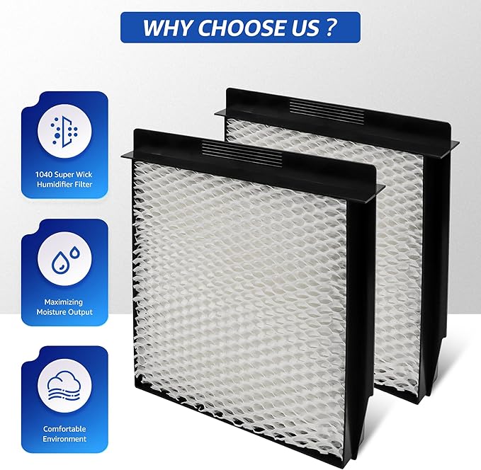 1040 Super Wick Humidifier Filter Replacement for Essick Air AIRCARE Humidifiers Filter B40 B40-C 3D6 100 5D6 700 7D6 100 D46 720 CM330AWHT CM330ABLK CM330DWHT CM330DBLK - 2 Pack