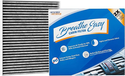 Spearhead Odor Defense Breathe Easy AC & Heater Cabin Filter | Fits Altima, Kicks, Pathfinder, Rogue, Versa, QX50, QX55, QX60 | Up to 25% Longer Lasting w/Activated Carbon (BE-552)