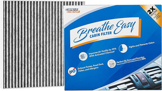 Spearhead Odor Defense Breathe Easy AC & Heater Cabin Filter | Fits 2020-24 Palisade Like OEM | Up to 25% Longer Lasting w/Activated Carbon (BE-547)