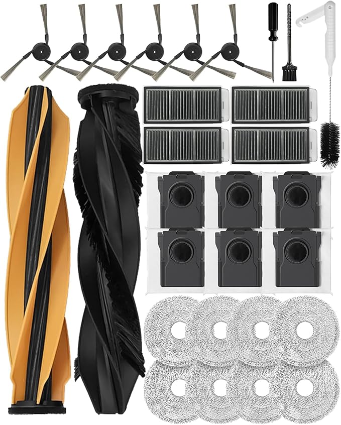 29 Pack Accessories Kit Compatible with Dreame X50 Ultra Complete/L50 Pro Ultra/L50 Ultra/X50 Master/L40s Pro Ultra/Mova V50 Ultra Complete Replacement Parts, Main Brushes Dust Bags