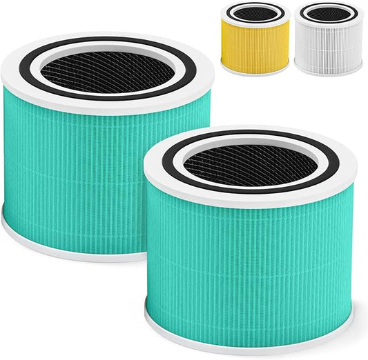 Core 300 Toxin Absorber Replacement Filter for LEVOIT Core300-P Core 300 VortexAir Air Purifier, 3-in-1 HEPA and Activated Carbon, Core 300-RF-TX, 2 Pack, Green