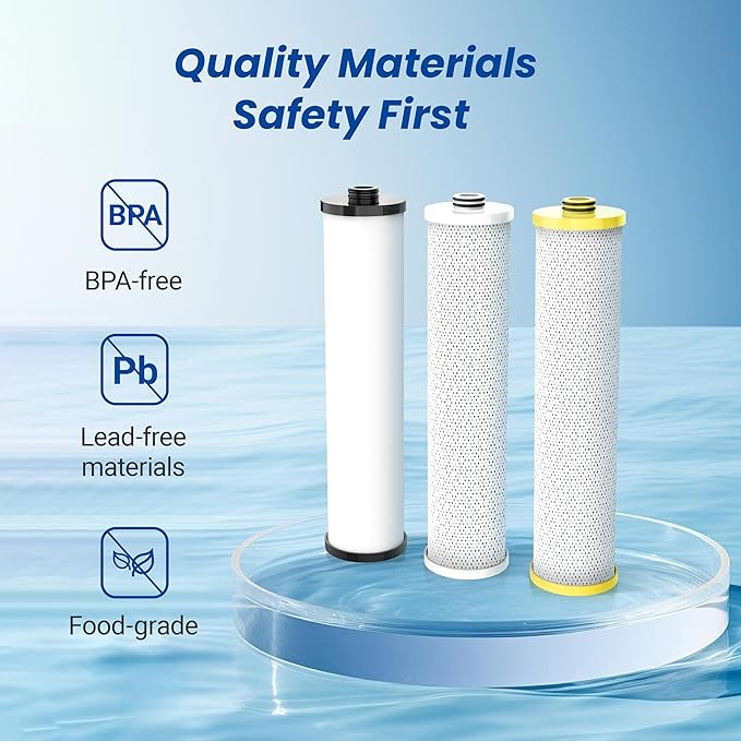 Waterspecialist WS851 Replacement for Aquasana® AQ-5300+R Under Sink Water Filter, Aquasana® Filter Replacement, 800 Gallons, Reduce 99% of Chlorine, Taste and Odor, 3 Filters