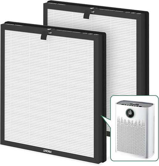 2 Packs HAP-603 Replacement Filter Compatible with ECOSELF HAP603 Air Cleaner Purifier, 3-in-1 HAP603 Replacement Filter, White