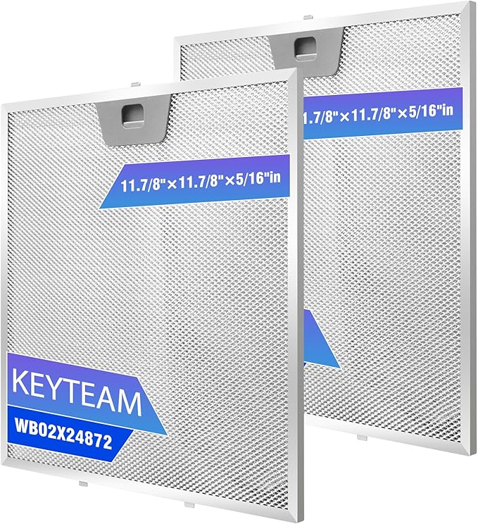 2 Pack-WB02X24872 Range Hood Grease Filter Replacement,Fits 11 7/8 x 11 7/8 x 3/8 Inch Range Hood