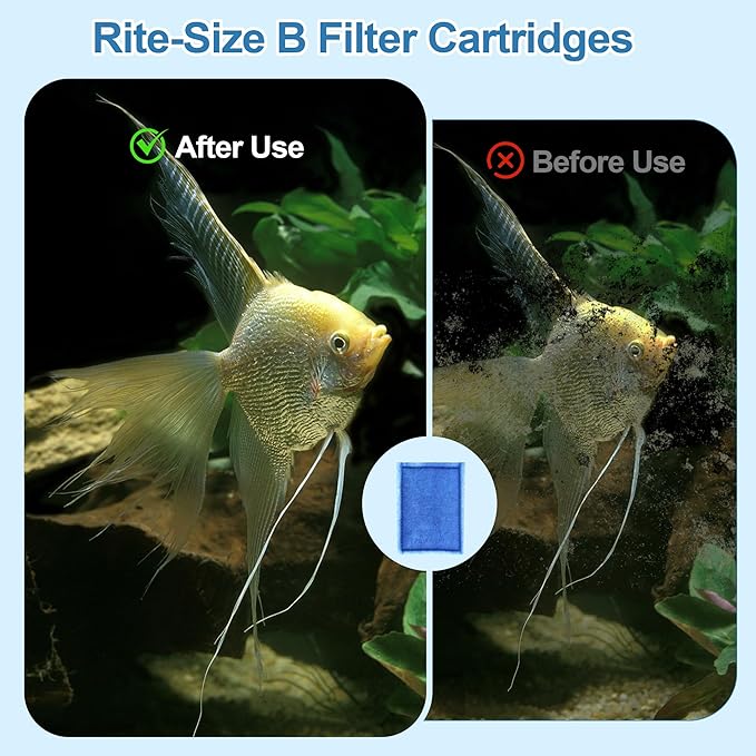 Nebulist 6 Pack Rite-Size B Filter Cartridges Compatible with MarineLand Penguin PRO Power Filters 100/125/175 & Original Penguin Power Filter 150 and Aqua-Tech 10-20 Gallon Fish Tank Filters