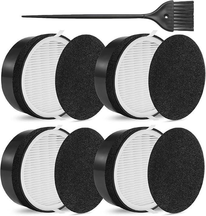 DerBlue 4 PACK Replacement Filter Compatible with LEVOIT LV-H-132 Air Puri-fier,Activated Carbon Filters Set,Part # LV-H-132-RF