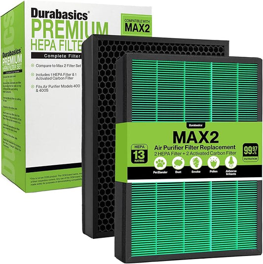 Coway Filter Replacement for 400/400S Airmega Max 2, High Performance True HEPA and Activated Carbon Filter for Air Purifier, 2-Pack