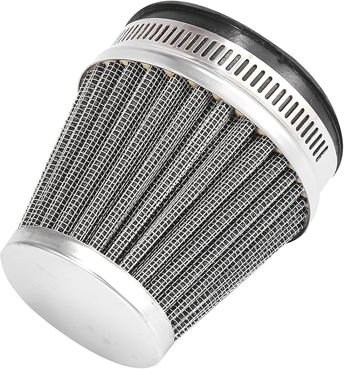Motoforti 4pcs Universal 60mm Air Filter Cleaner Round Tapered Replacement for Motorcycle Black