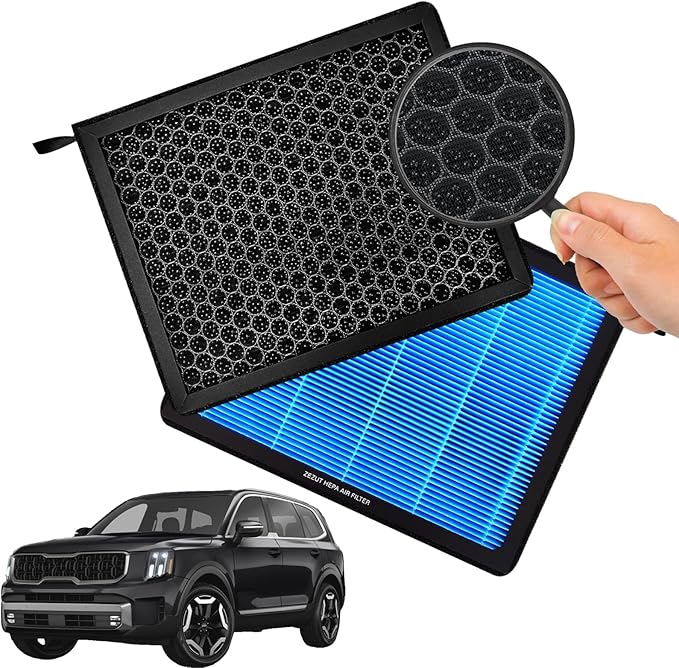 Cabin Air Filter CF10735 Fits Genesis G70, G80, G90, GV70, GV80, Hyundai Equus, Genesis, Kia K900, Stinger, Telluride, Honeycomb Structure and Activated Carbon Beads, Durable and Sturdy
