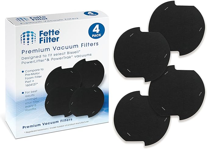 Fette Filter - Pre-Motor Filter Compatible with Bissell PowerLifter & PowerTrak Pet Vacuums 1790 1793 17931 17939 1793R 1307 1309 1309R 1309W Compare to Part # 1604127 160-4127 (Pack of 4)