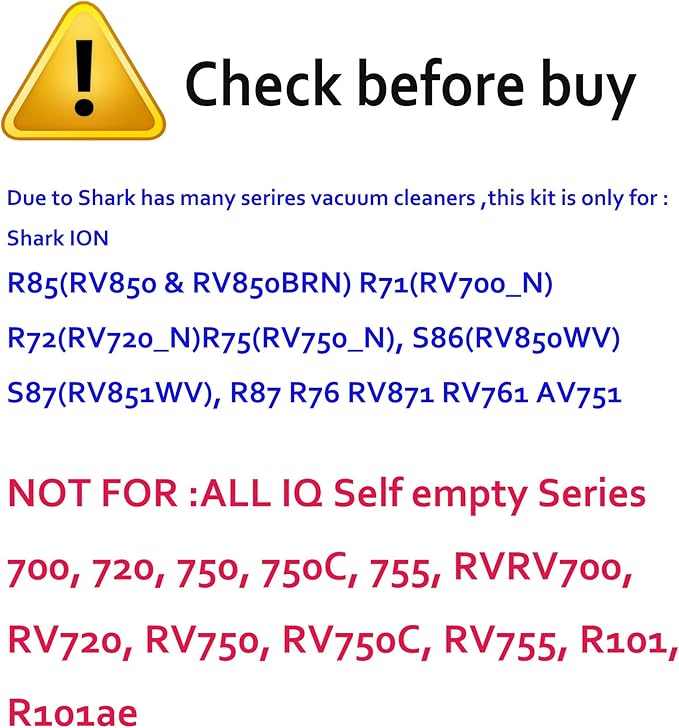 Replacement Parts Compatible for Shark ION Robot R85 RV850 RV761 S86 S87 S88 R71(RV700_N) R72(RV720_N) R75(RV750_N) AV751/752/753 Accessories Sweep/Main Roller Brush Filter Roller Protector