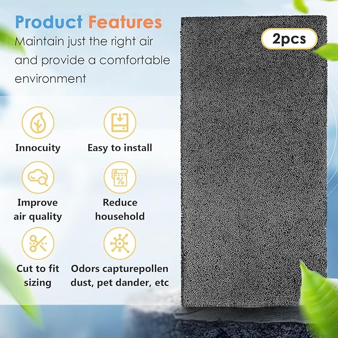 2Pack Replacement Filters for Whynter Portable Air Conditioners Compatible with ARC-14S, ARC-14SH, ARC-141BG and ARC-143MX, Activated Carbon Filters for Portable Air Conditioner