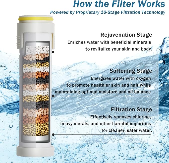 Filtered Handheld Shower Head-High Pressure with 4 Spray Modes,Hard Water Filter for Softer Skin & Hair,ON/OFF Pause Switch, With 79" Stainless Steel Hose,Bracket,4 cartridges, Bath Loofah