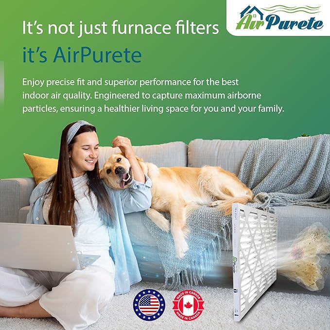 Furnace Filter 16x25x1 (Actual Size: 15.50" x 24.50" x 0.75") | Replacement for Pleated HVAC AC Furnace Air Filters | MERV 8 | Pack of 12