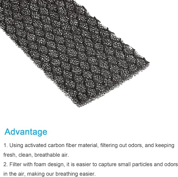 PATIKIL 8.5" x 2" x 0.2" Air Conditioner Foam Filter, 2 Pack Air Filtering Replacement Washable Reusable for Air Conditioning Purifiers, Black