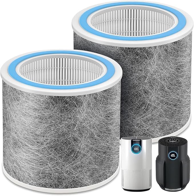 2 Pack HP102 Replacement Filter, Compatible with Shark HP102/HP102PET/HC450/HC451/HC452/HC455 /HP132/HP152 Air Purifier, True Filter for 99.97% of Particles Part Number #HE1FKPET,HE1FKBAS